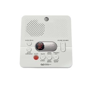 AT&T 1740 Digital Answering Machine System with Time/Day Stamp White Simple Easy
